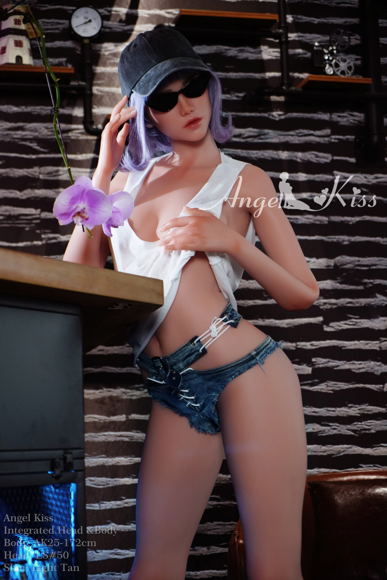 Maitane - 172cm B-Cup Blue Hair Full Silicone Head White Skin Angelkiss Doll image8