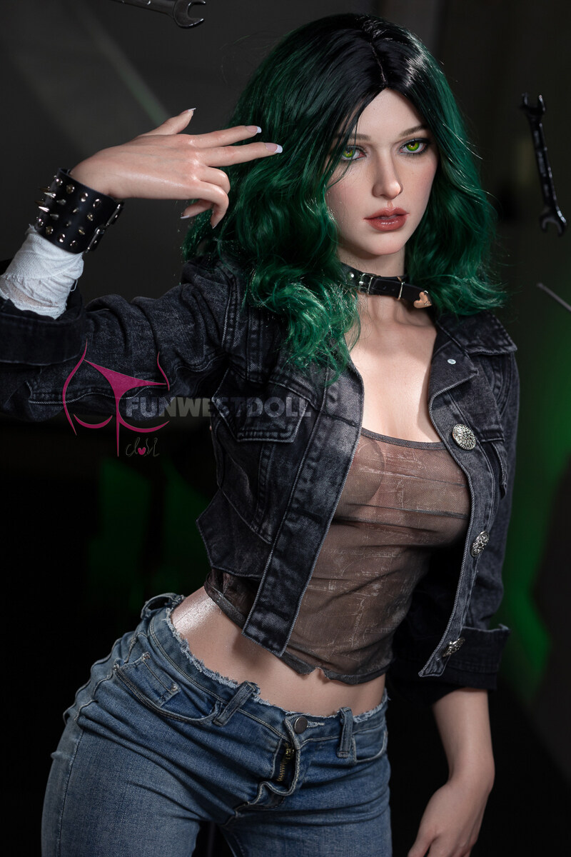 Alexa - Green Hair 157cm D-Cup FunWest Silicone Sexy Sex Doll image23