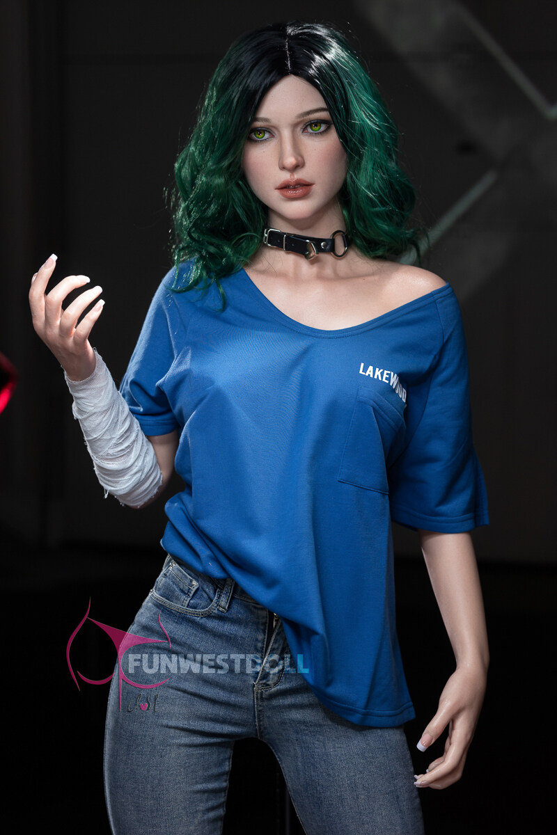 Alexa - Green Hair 157cm D-Cup FunWest Silicone Sexy Sex Doll image1