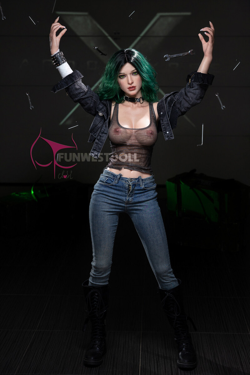 Alexa - Green Hair 157cm D-Cup FunWest Silicone Sexy Sex Doll image24