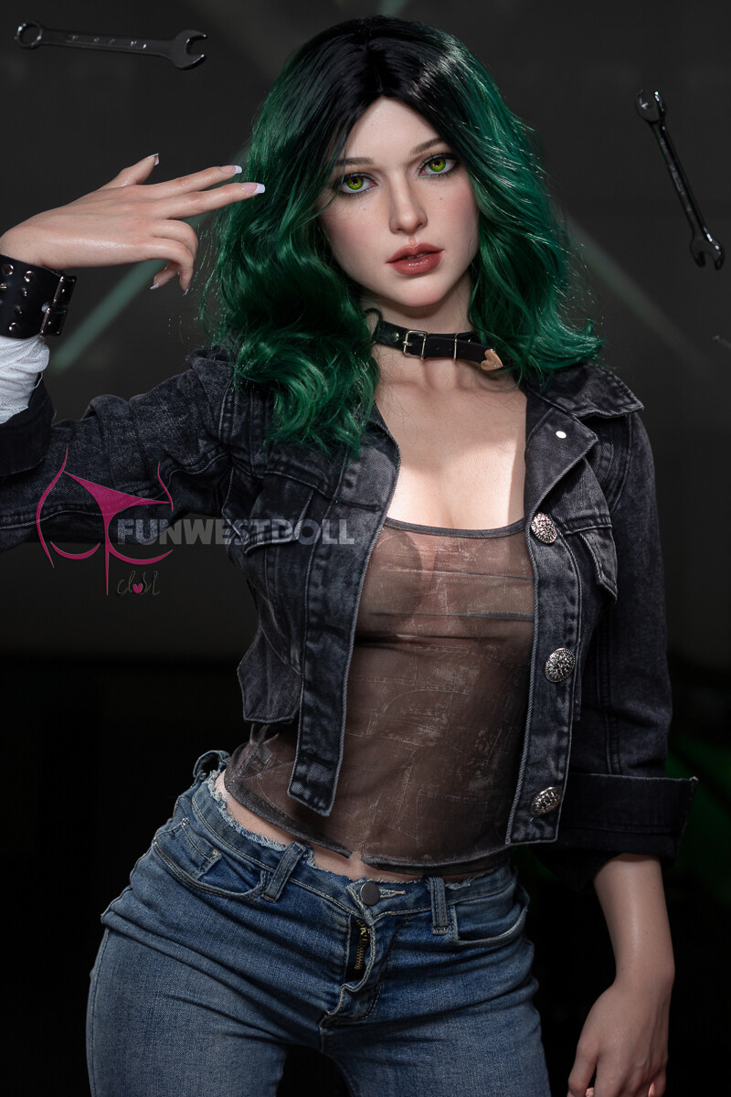 Alexa - Green Hair 157cm D-Cup FunWest Silicone Sexy Sex Doll image22