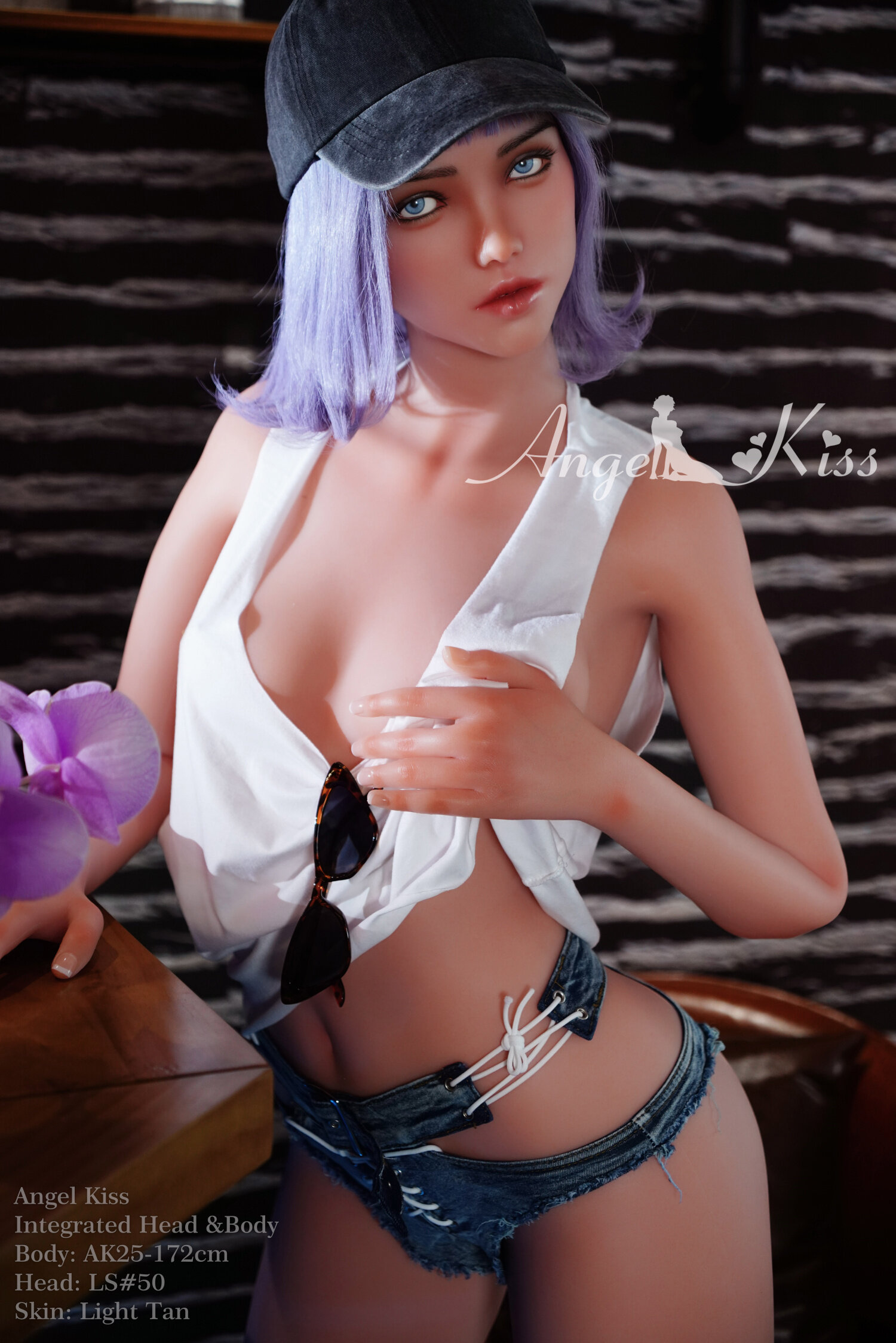 Maitane - 172cm B-Cup Blue Hair Full Silicone Head White Skin Angelkiss Doll image6