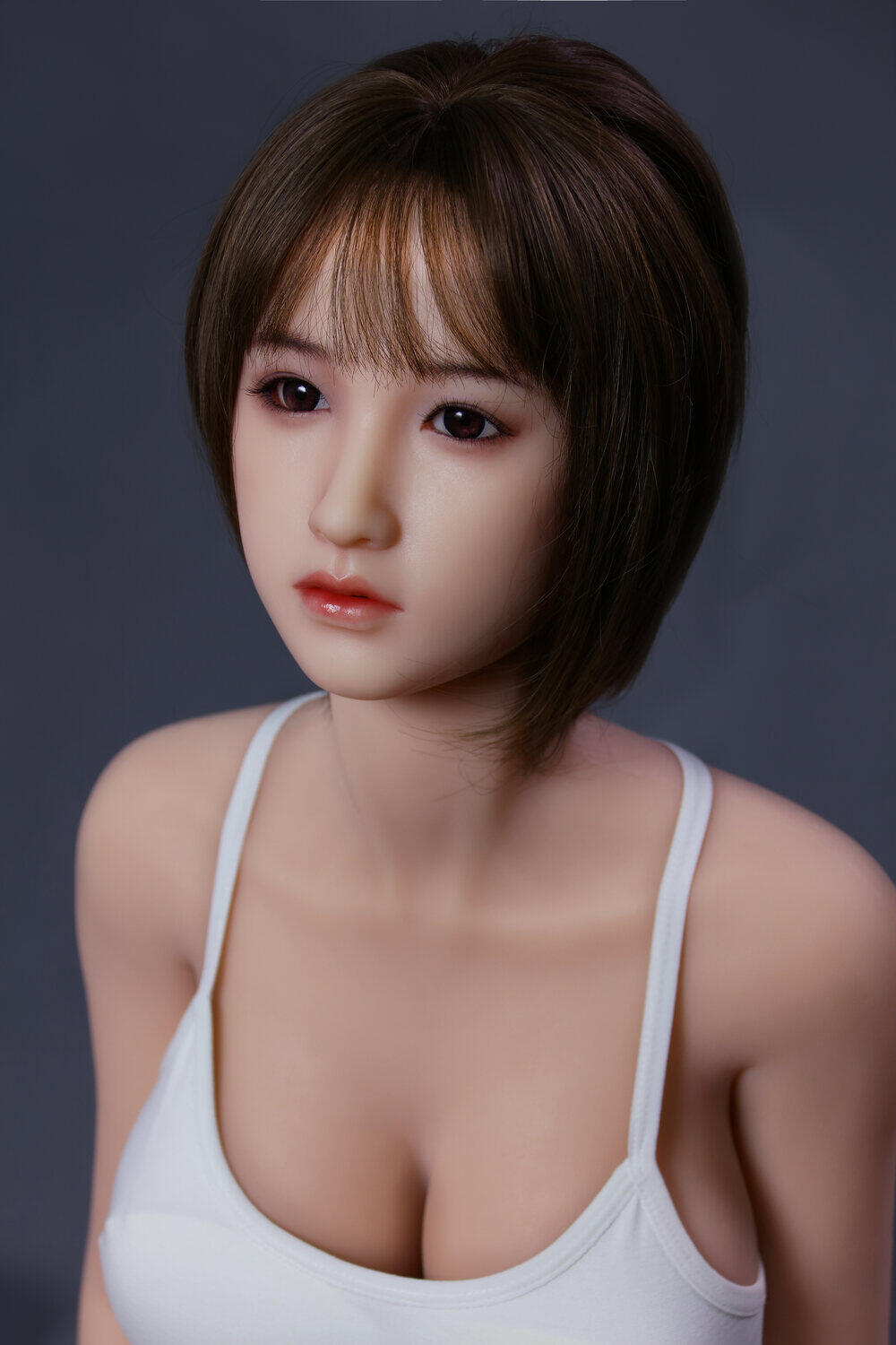 Josette 158cm(5ft2) F-Cup Facial Makeup Jelly Chest Silicone Head Sanhui Doll image4
