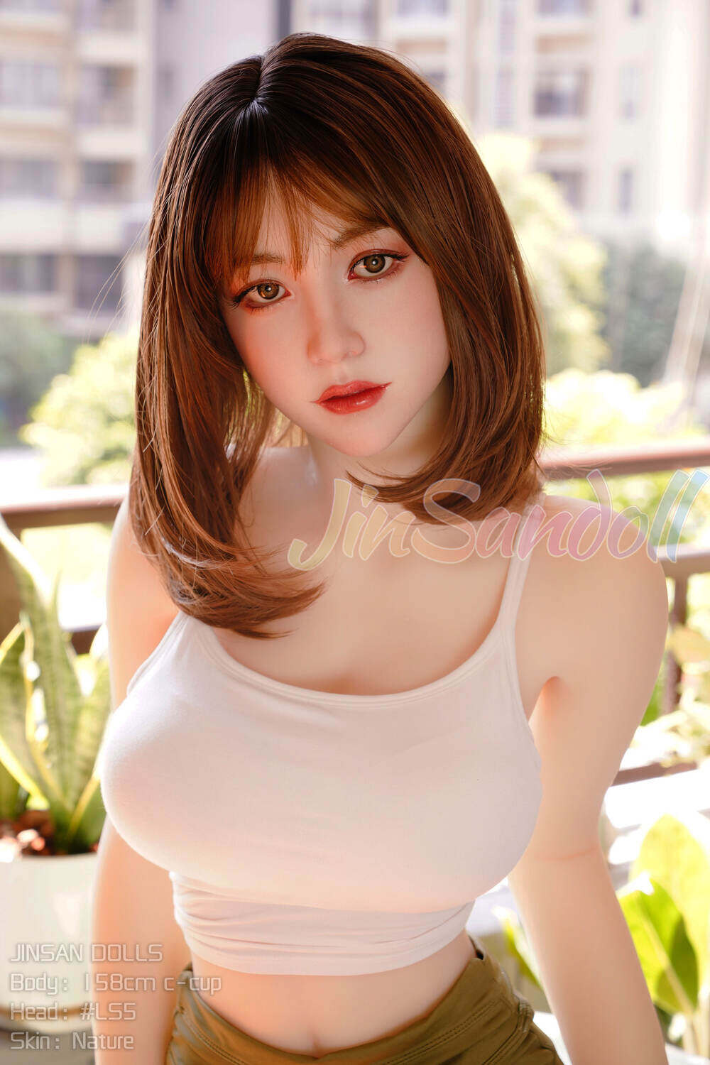 Angelica 158cm(5ft2) C-Cup Facial Makeup Jelly Chest Silicone Head & TPE Body Head WM Doll image1