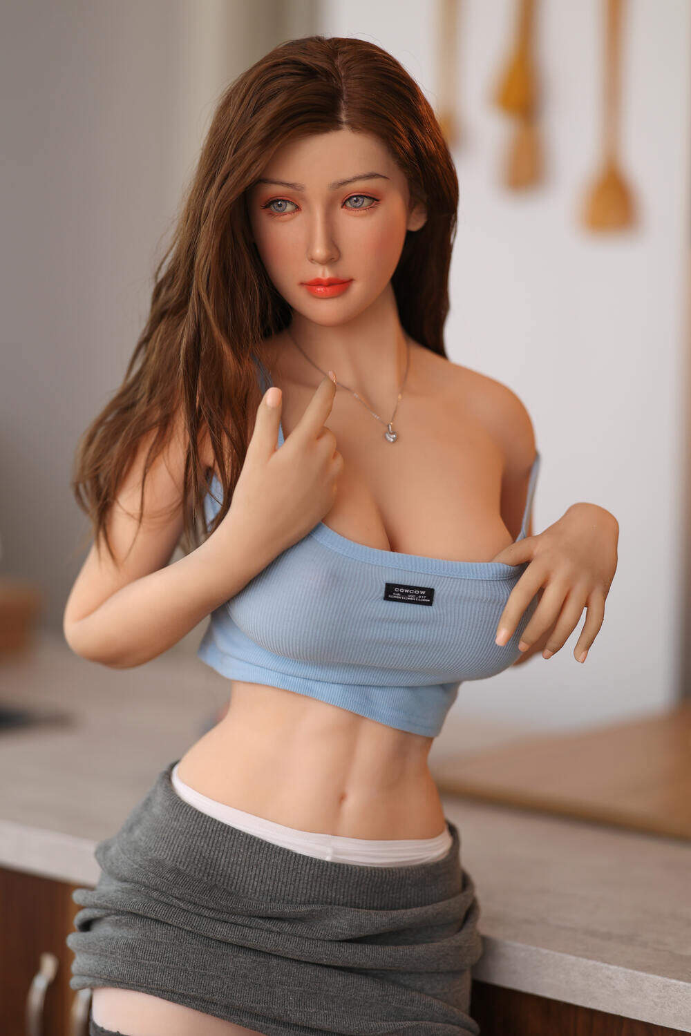 Byrdene - 160cm(5ft3) Large Breast Full Silicone Head & TPE Body Head White Skin 6YE Premium Doll image10
