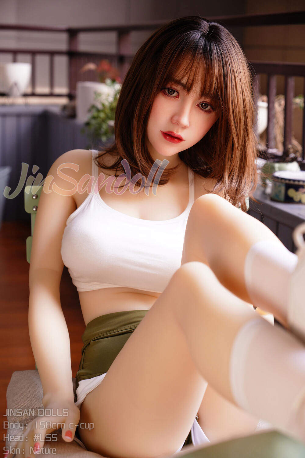 Angelica 158cm(5ft2) C-Cup Facial Makeup Jelly Chest Silicone Head & TPE Body Head WM Doll image12