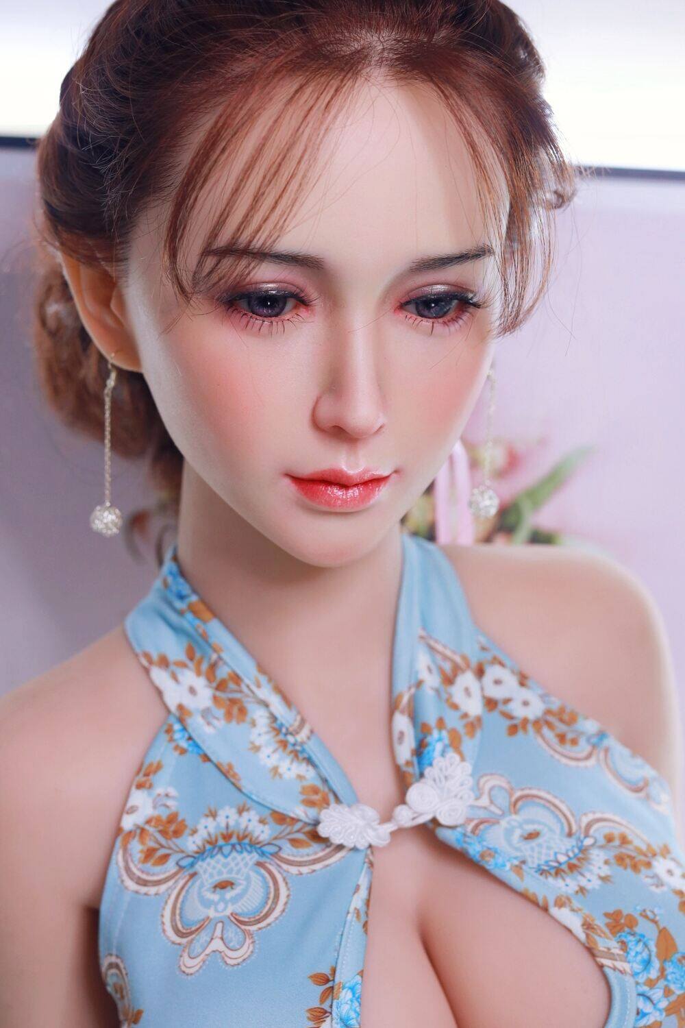 161cm(5ft3) E-Cup Silicone Head & TPE Body Head Makeup Aleyah Chest JY Doll image7