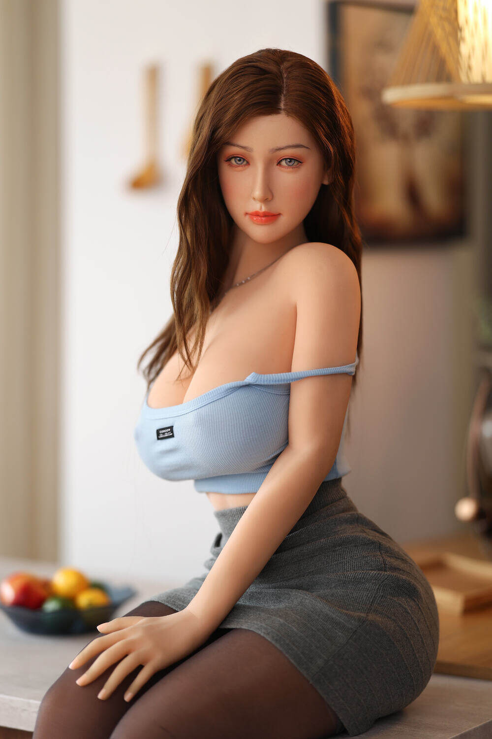 Byrdene - 160cm(5ft3) Large Breast Full Silicone Head & TPE Body Head White Skin 6YE Premium Doll image6