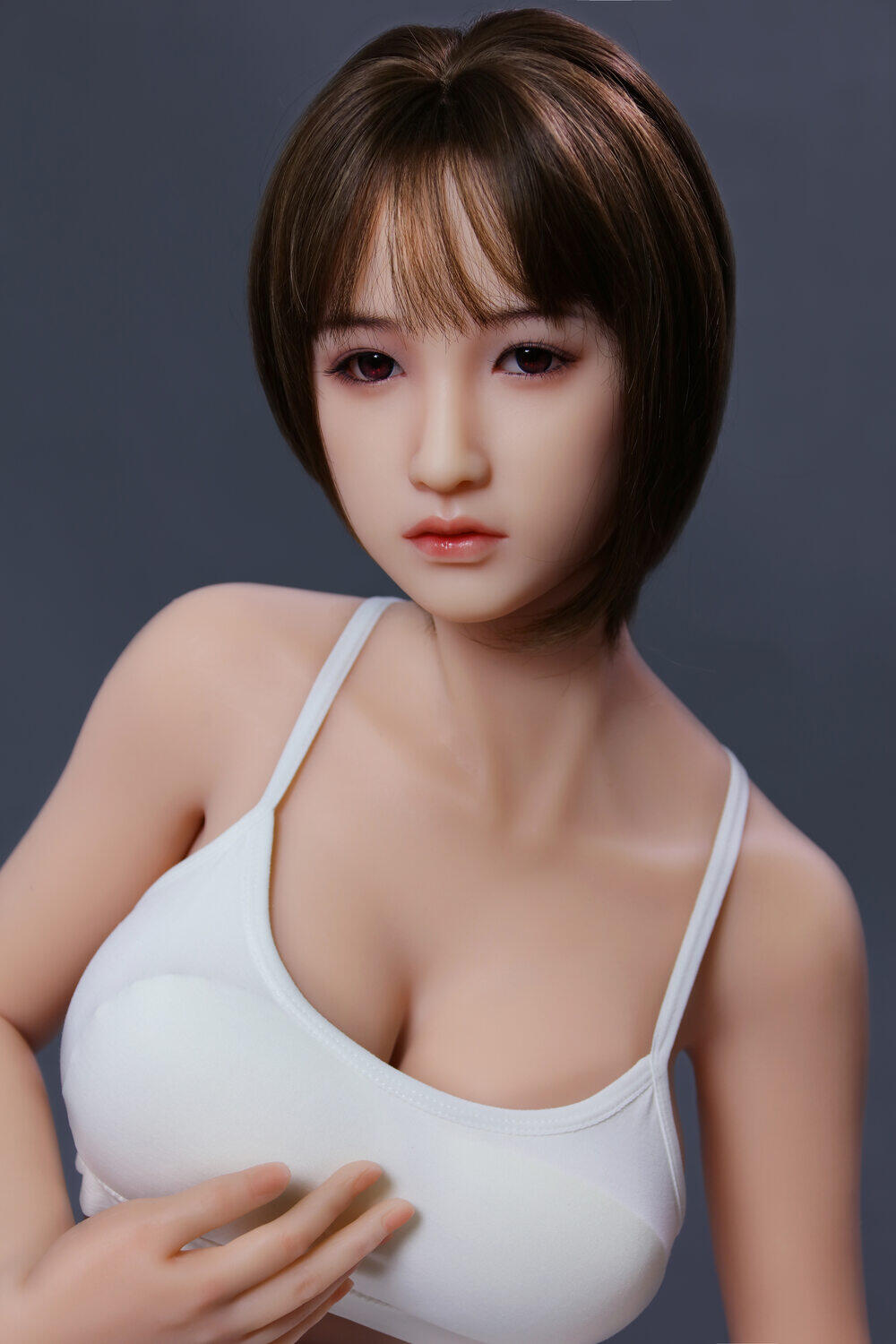 Josette 158cm(5ft2) F-Cup Facial Makeup Jelly Chest Silicone Head Sanhui Doll image2