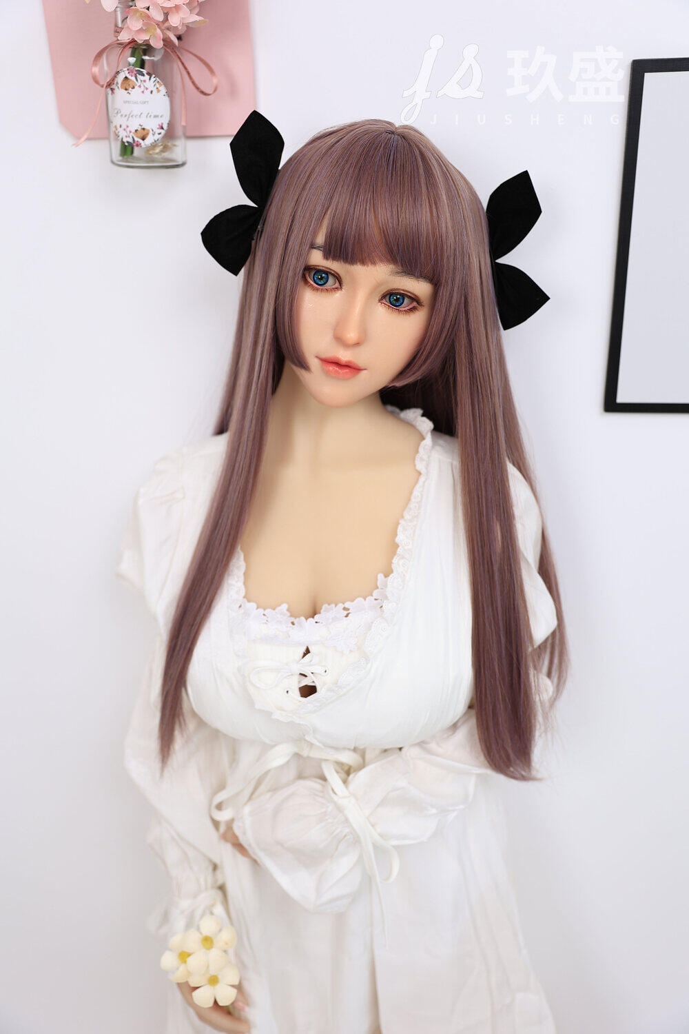 150cm(4ft11) D-Cup Silicone Head & TPE Body Head Lucie Facial Makeup Jelly Chest Jiusheng Doll image1