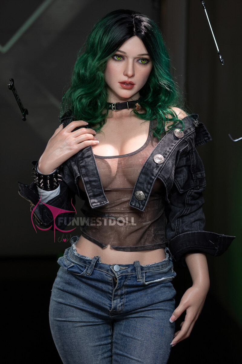 Alexa - Green Hair 157cm D-Cup FunWest Silicone Sexy Sex Doll image25