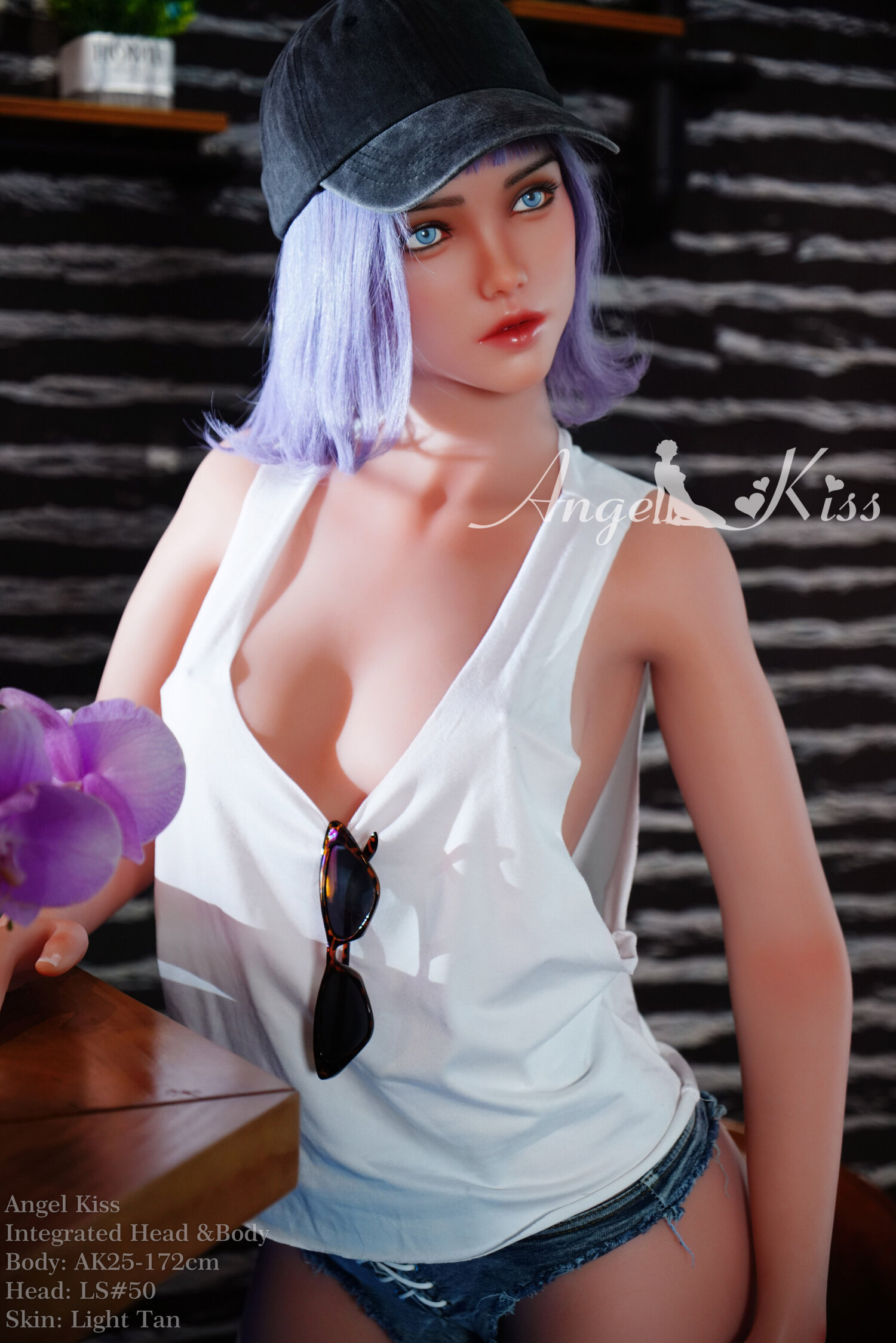 Maitane - 172cm B-Cup Blue Hair Full Silicone Head White Skin Angelkiss Doll image1