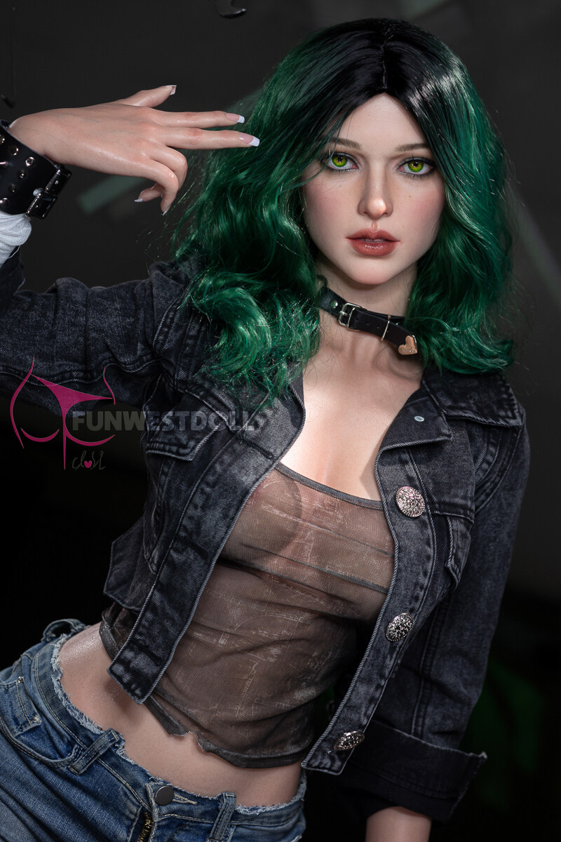 Alexa - Green Hair 157cm D-Cup FunWest Silicone Sexy Sex Doll image28