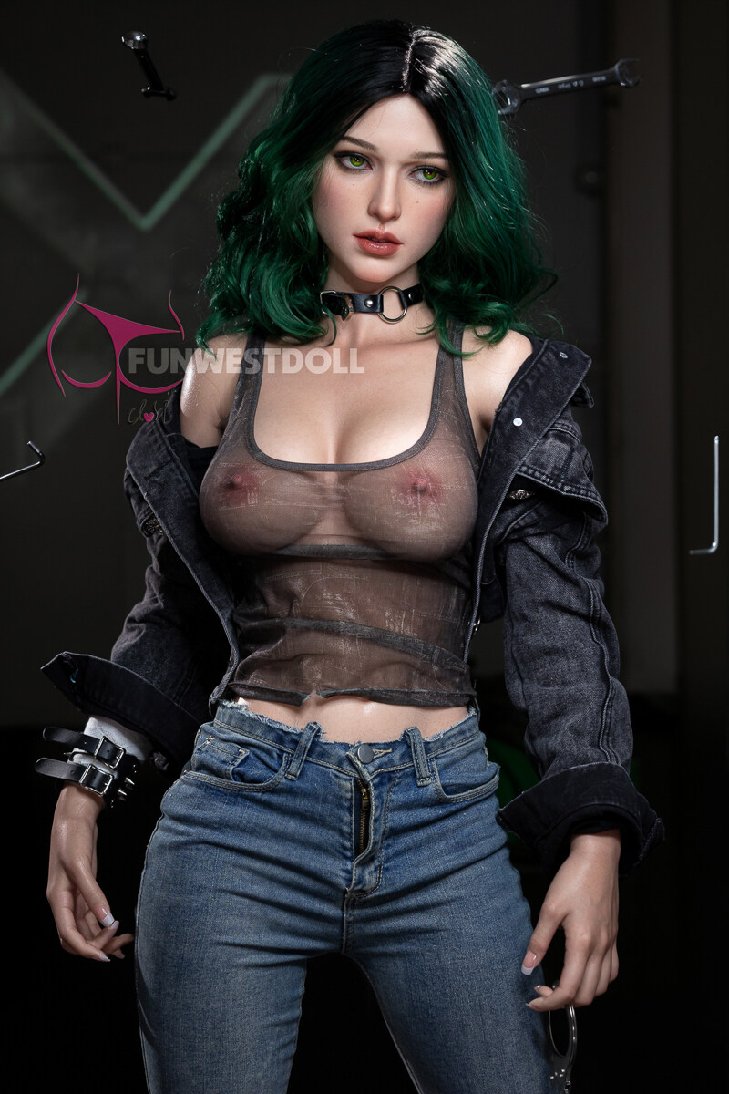 Alexa - Green Hair 157cm D-Cup FunWest Silicone Sexy Sex Doll image4